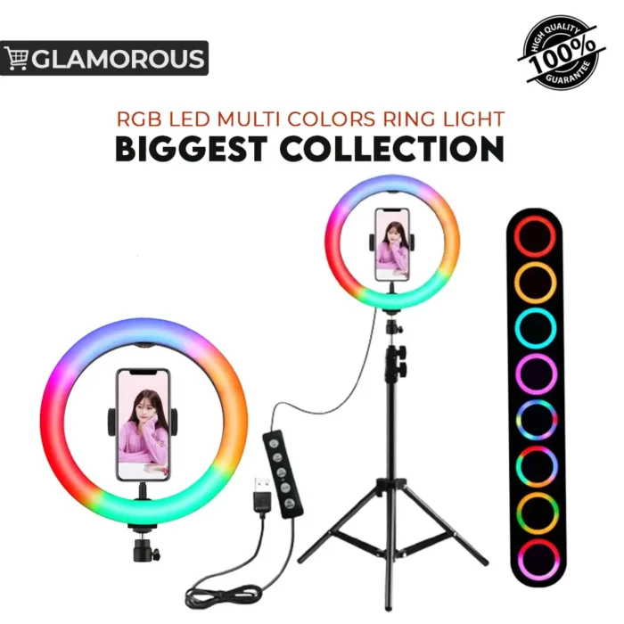 Buy RGB Ring Light with Tripod stand at best price in Pakistan | Rhizmall.pk