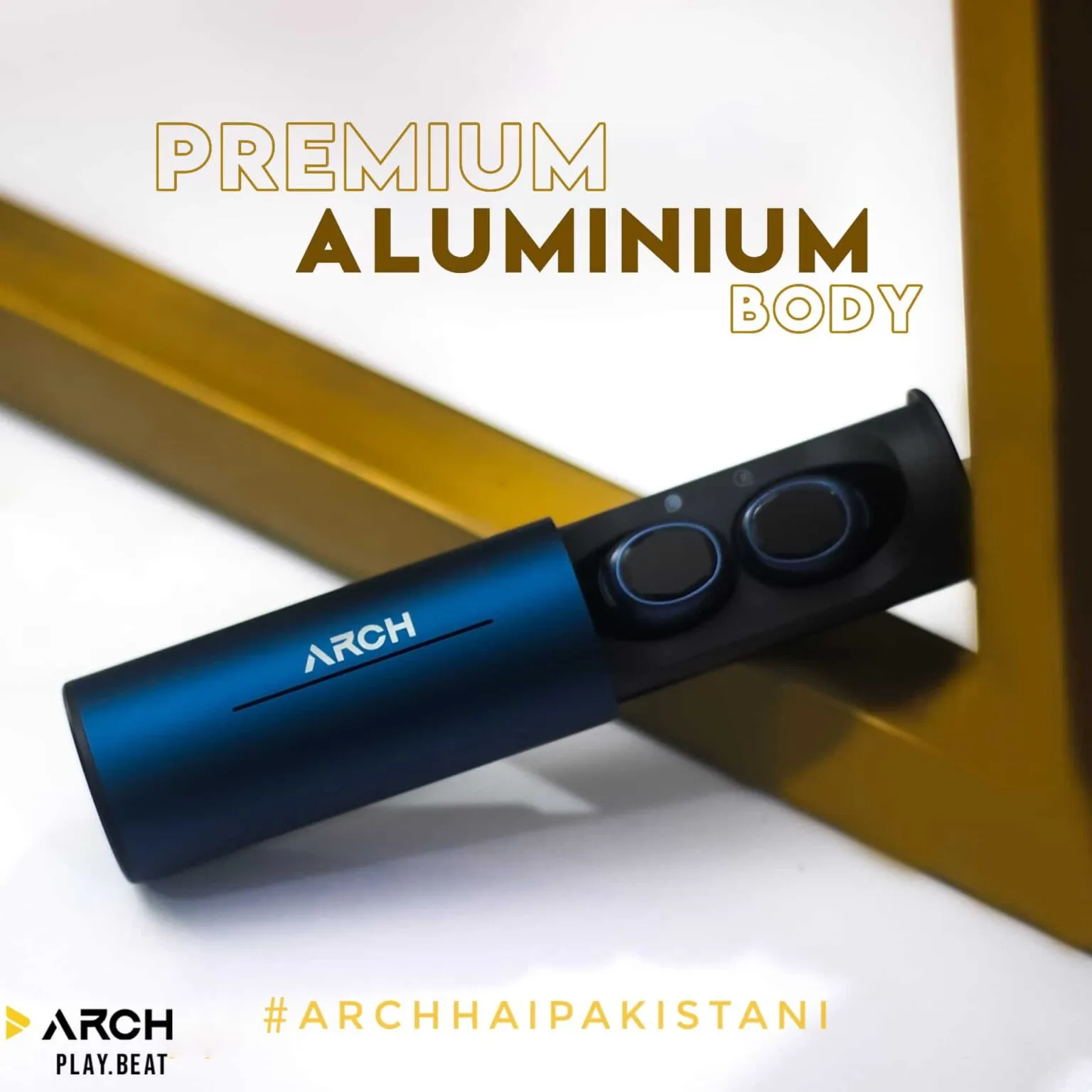 Buy arch beat wireless earbuds, capsule shape earbuds by sound stream earphones at best price in pakistan| Rhizmall.pk