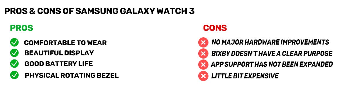Pros of Galaxy watch 3 - smart watch for girls