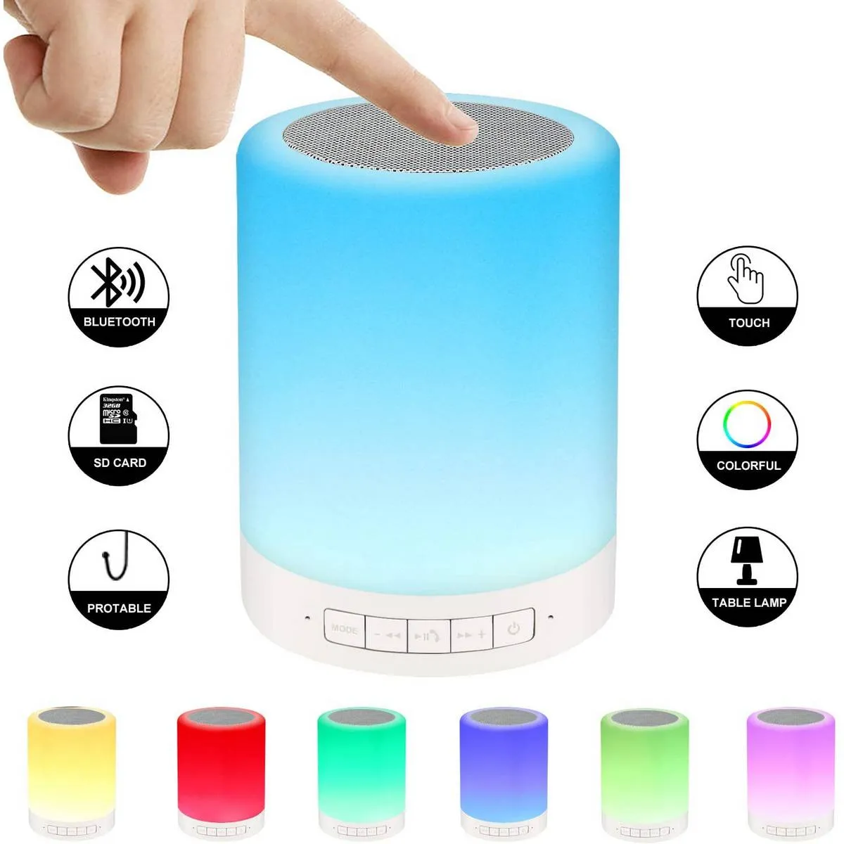 Buy Touch Lamp Portable Bluetooth Speaker CL-671 ,Rechargeable Night Light,Touch Lamps + Dimmable Warm White Light & Color Changing RGB Lights Speaker | Rhizmall.pk