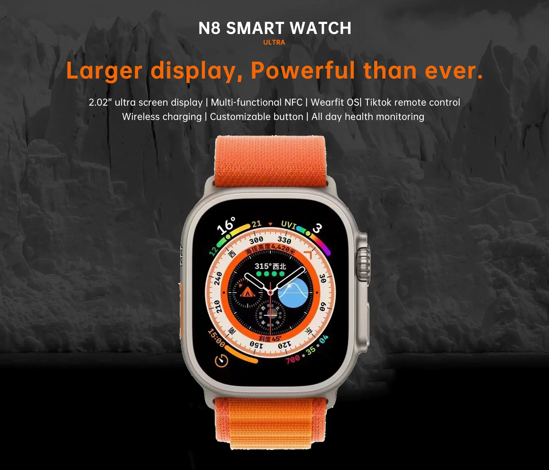 Buy n8 Ultra Smart watch at best price in Pakistan | Rhizmall.pk