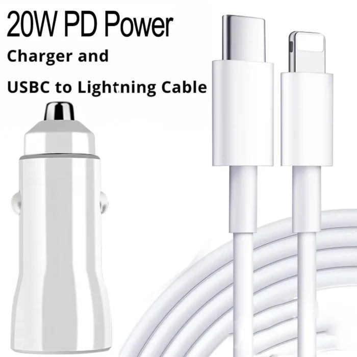 Buy 20W USB Lighting Car Charger With Cable at best price | Rhizmall.pk