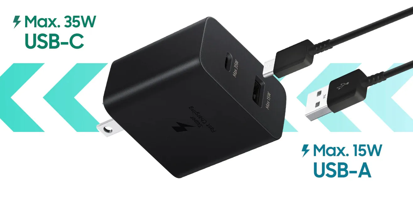 Buy Samsung 35W Power Adapter PD & QC USB & C at best price | Rhizmall,pk