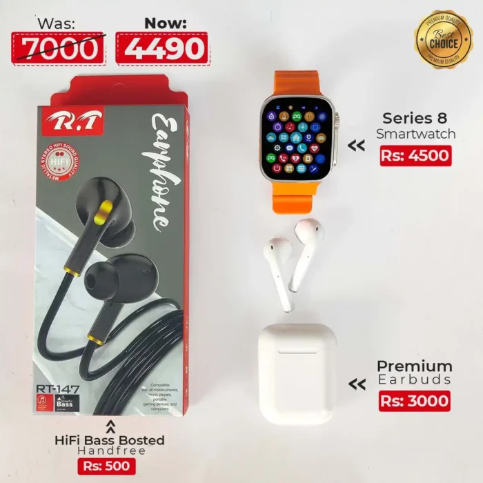 Buy combos, gold combo, smartwatch, earbuds, handsfree at best Price | Rhizmall.pk