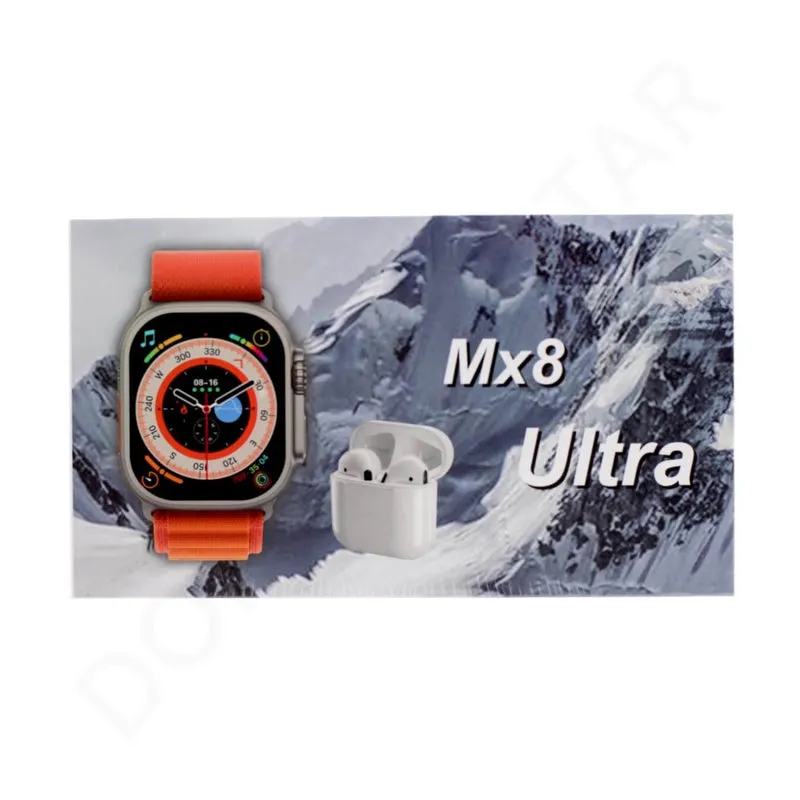 Buy MX8 Ultra + Earpods Dynamic Combo Watch at best price | Rhizmall.pk