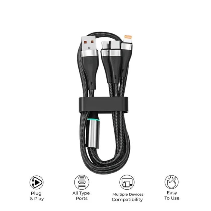 Buy 3 in 1 charging cable at best price in Pakistan | Rhizmall.pk
